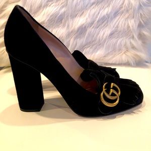 Gucci Mormont high suede pumps